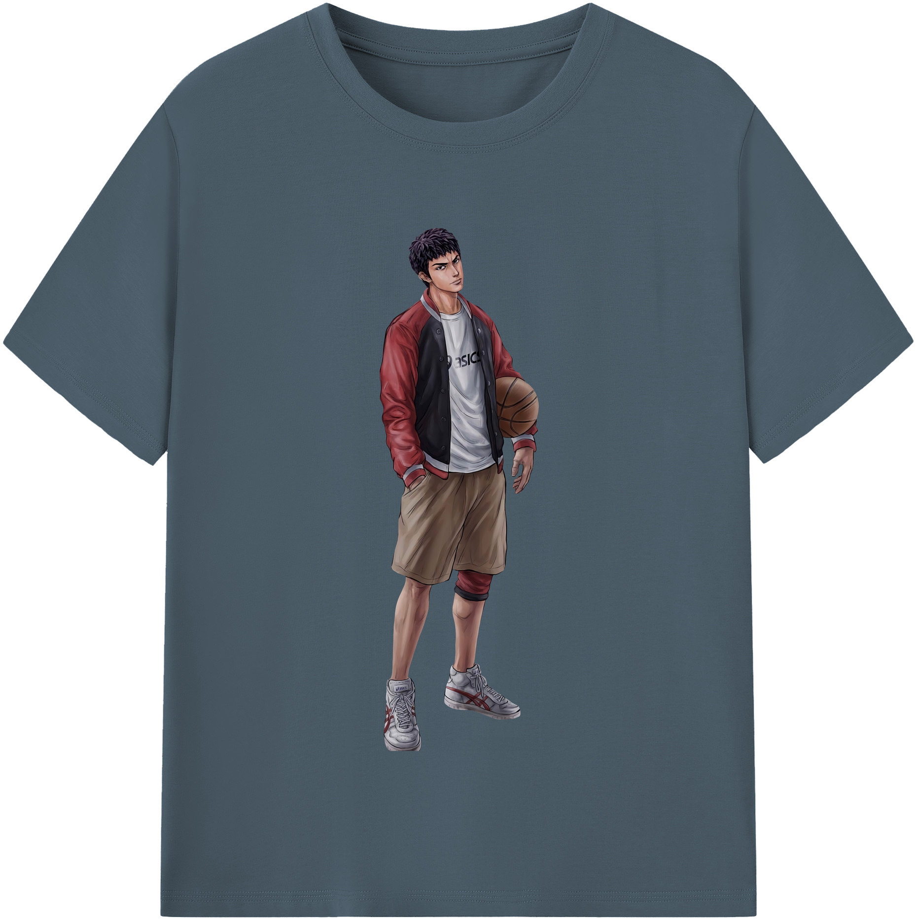 SLAM DUNK／スラムダンク 綿100％半袖Tシャツ（フロントプリント）